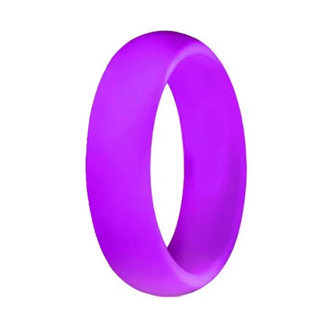 Purple Silicone Wedding Band Active‎ Lifestyle Rubber Ring Size 6